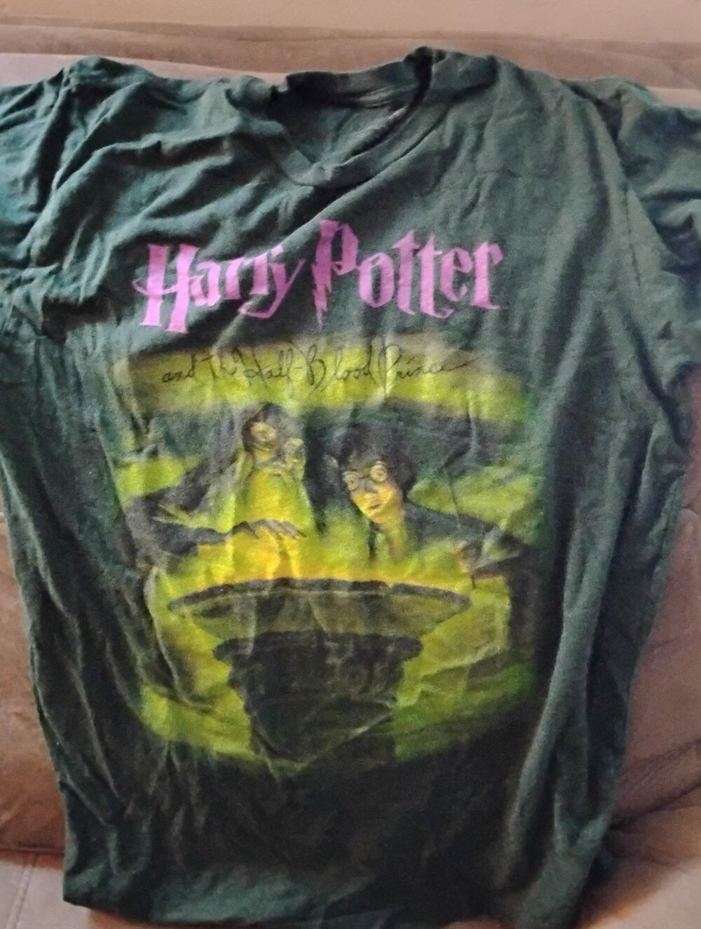 Harry Potter T-Shirt Women SZ:M Gray The Half-Blood Prince Graphic Out of Print.